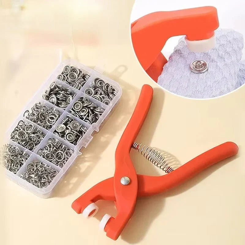 Plier Tool with 50 Metal Snap Buttons Kit
